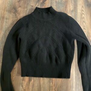 Express Black Women's Turtleneck Cable Knit Sweater